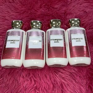 4x Bath & Body Works STRAWBERRY SODA Body Lotion 8‎ oz NEW